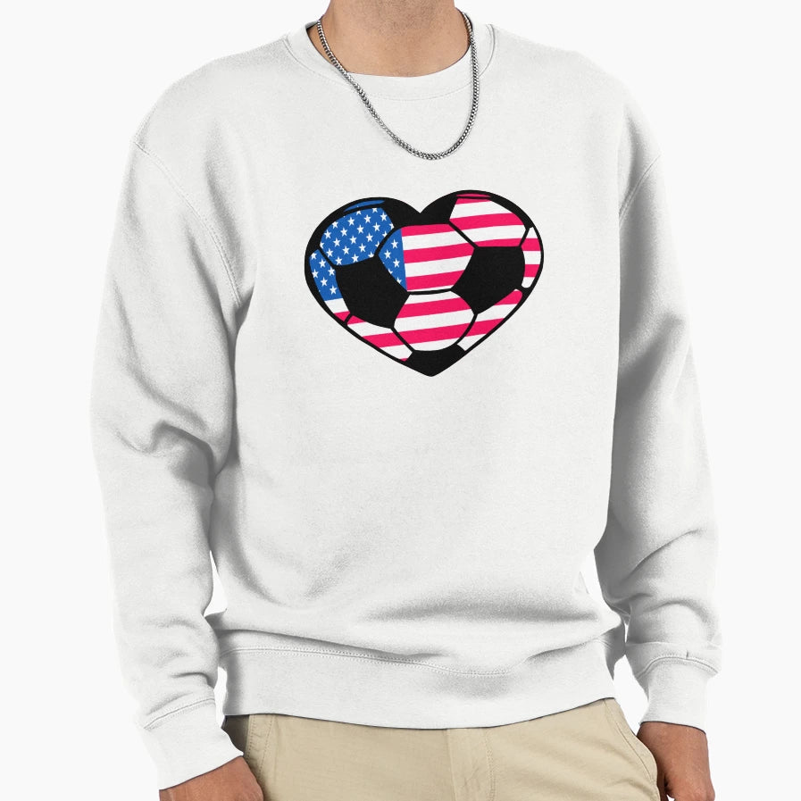 Football Love Usa Fun Soccer Sweatshirt - Minimalist Print Unisex - T-Shirt, Sweatshirt, Hoodie