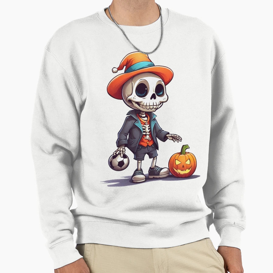 Skull Celebrating Halloween Party Sweatshirt - Novelty Apparel for Adults - T-Shirt, Sweatshirt, Hoodie