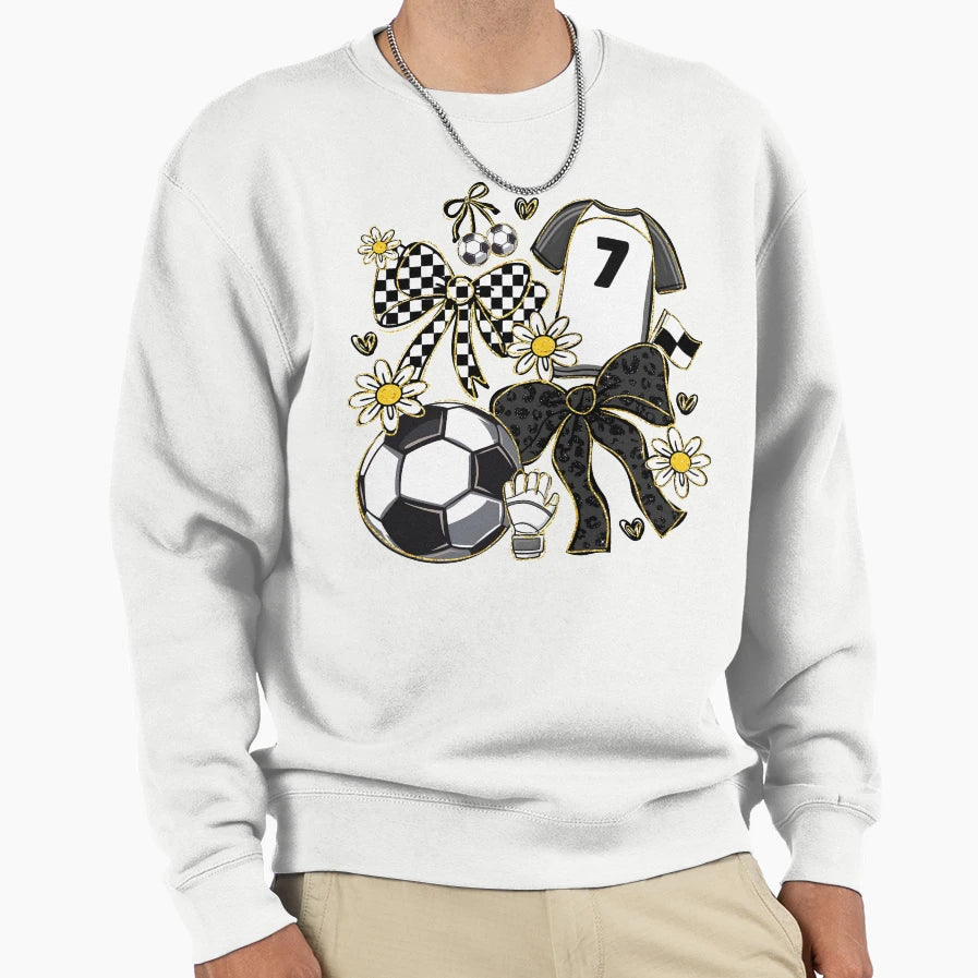 Soccer Coquette Sweatshirt - Minimalist Print Unisex - T-Shirt, Sweatshirt, Hoodie