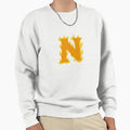 Fire Letter N Typography Flaming Sweatshirt - Fun Novelty Design Men Women - T-Shirt, Sweatshirt, Hoodie