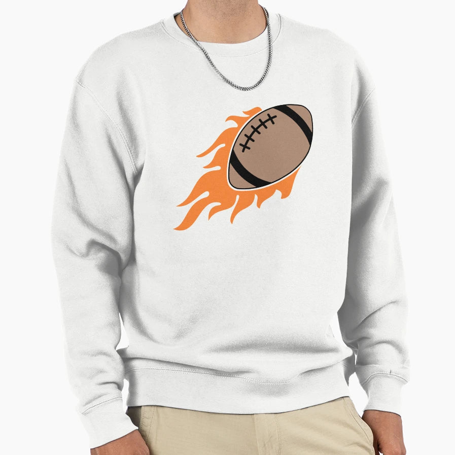 Flaming American Football Sweatshirt - Novelty Apparel for Adults - T-Shirt, Sweatshirt, Hoodie