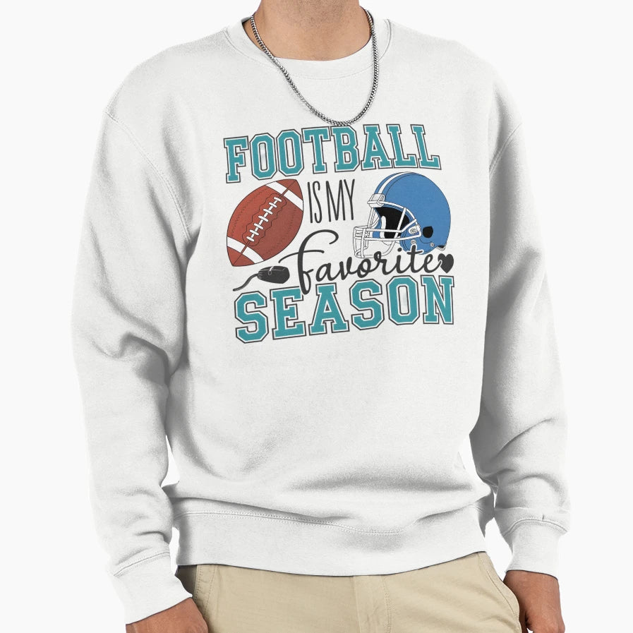 Football Is My Favorite Season Helmet Sweatshirt - Graphic Print Men Women - T-Shirt, Sweatshirt, Hoodie