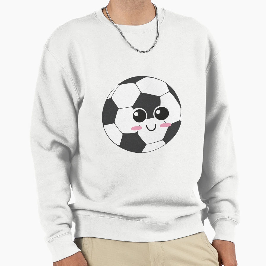 Kawaii Soccer Ball Sweatshirt - Graphic Print for Adults - T-Shirt, Sweatshirt, Hoodie