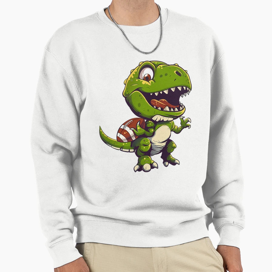 Dino Football Sweatshirt - Custom Art Print for Adults - T-Shirt, Sweatshirt, Hoodie