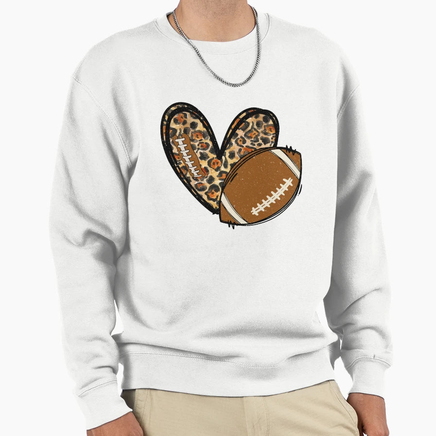 Football Heart Sweatshirt - Custom Art Print Men Women - T-Shirt, Sweatshirt, Hoodie
