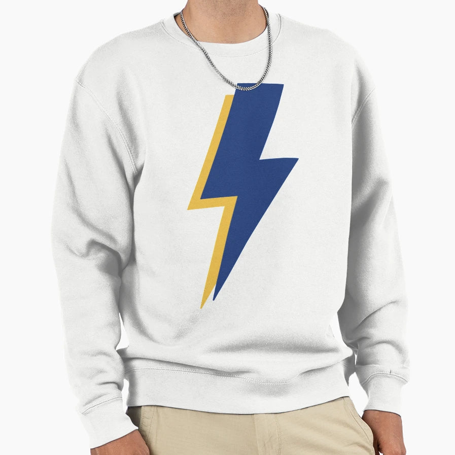 Blue Yellow Lightning Bolt Sweatshirt - Streetwear Style for Adults - T-Shirt, Sweatshirt, Hoodie
