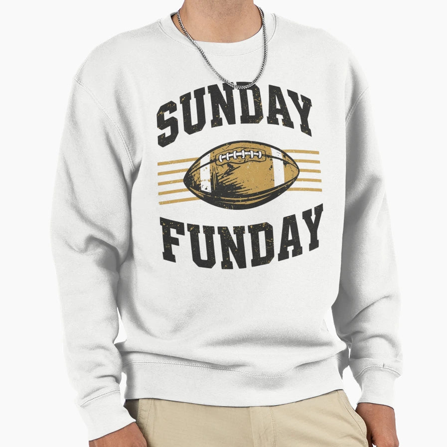 Sunday Funday Football Fun Football T-Shirt - Custom Art Print for Adults - T-Shirt, Sweatshirt, Hoodie