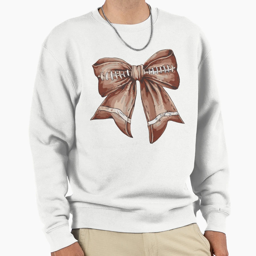 Football Bow Fall Coquette Bow Sweatshirt - Novelty Apparel for Adults - T-Shirt, Sweatshirt, Hoodie