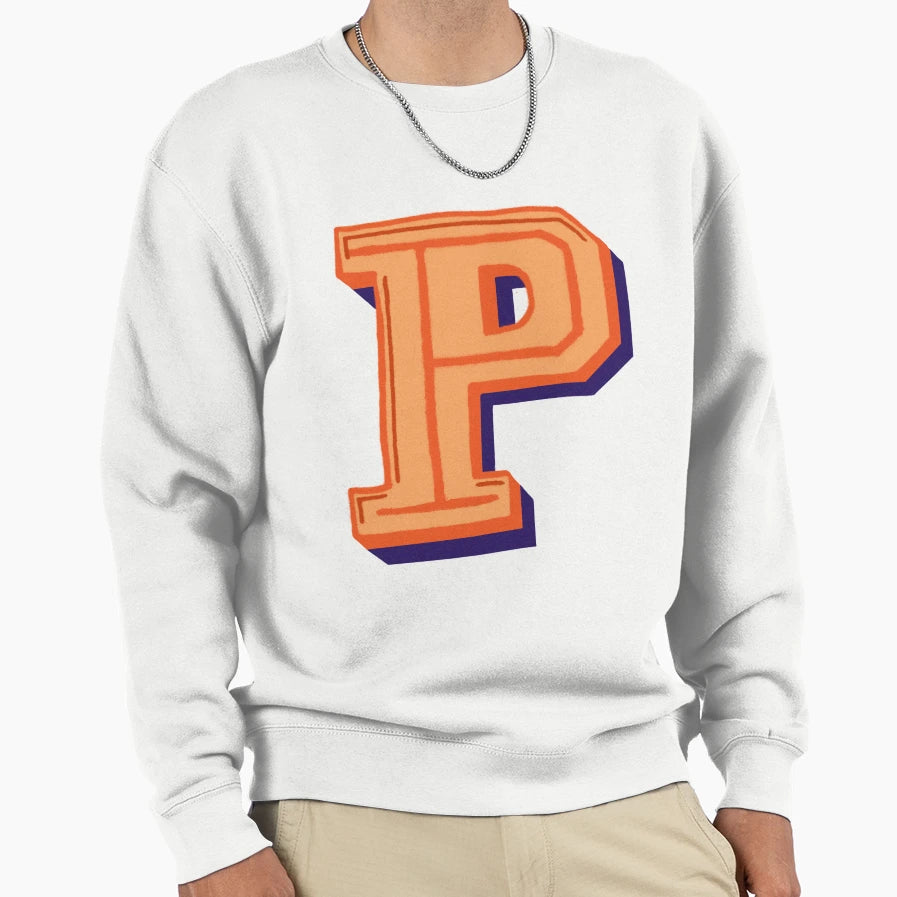 Letter P Sweatshirt - Aesthetic Graphic for Adults - T-Shirt, Sweatshirt, Hoodie