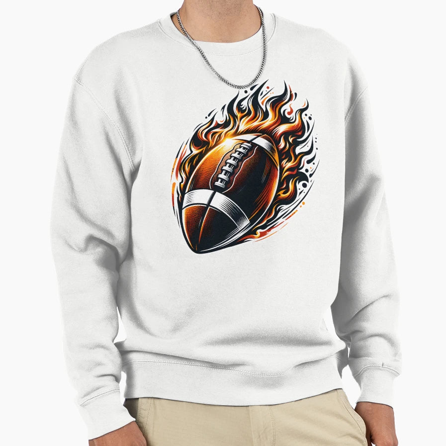 Football Fire Touchdown Sweatshirt - Unique Graphic Unisex - T-Shirt, Sweatshirt, Hoodie