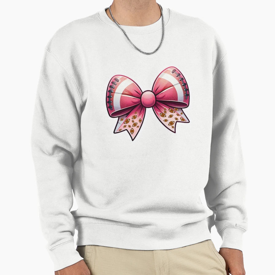 Football Bow Sweatshirt - Trendy Graphic Men Women - T-Shirt, Sweatshirt, Hoodie
