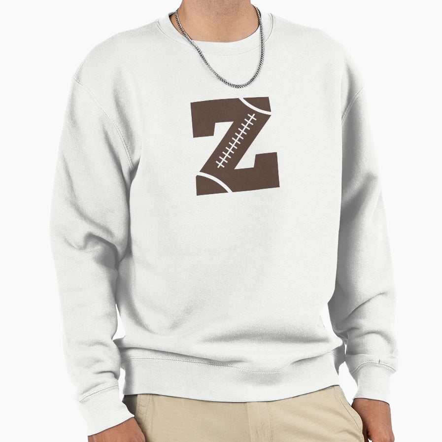 Personalized Football Initial Z Sweatshirt - Minimalist Print Unisex - T-Shirt, Sweatshirt, Hoodie