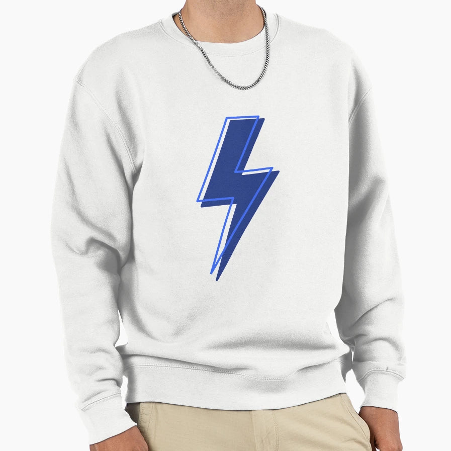 Blue Lightning Bolt Sweatshirt - Graphic Print Men Women - T-Shirt, Sweatshirt, Hoodie