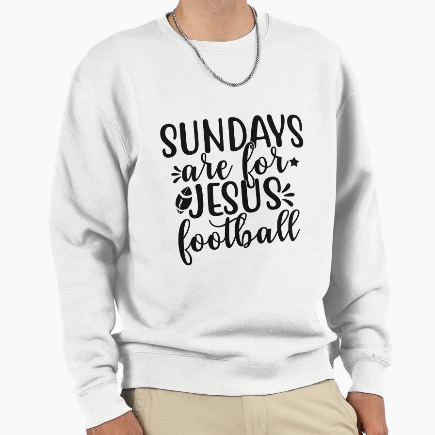 Sundays Are Jesus And Football Jesus Sweatshirt - Aesthetic Graphic Unisex - T-Shirt, Sweatshirt, Hoodie