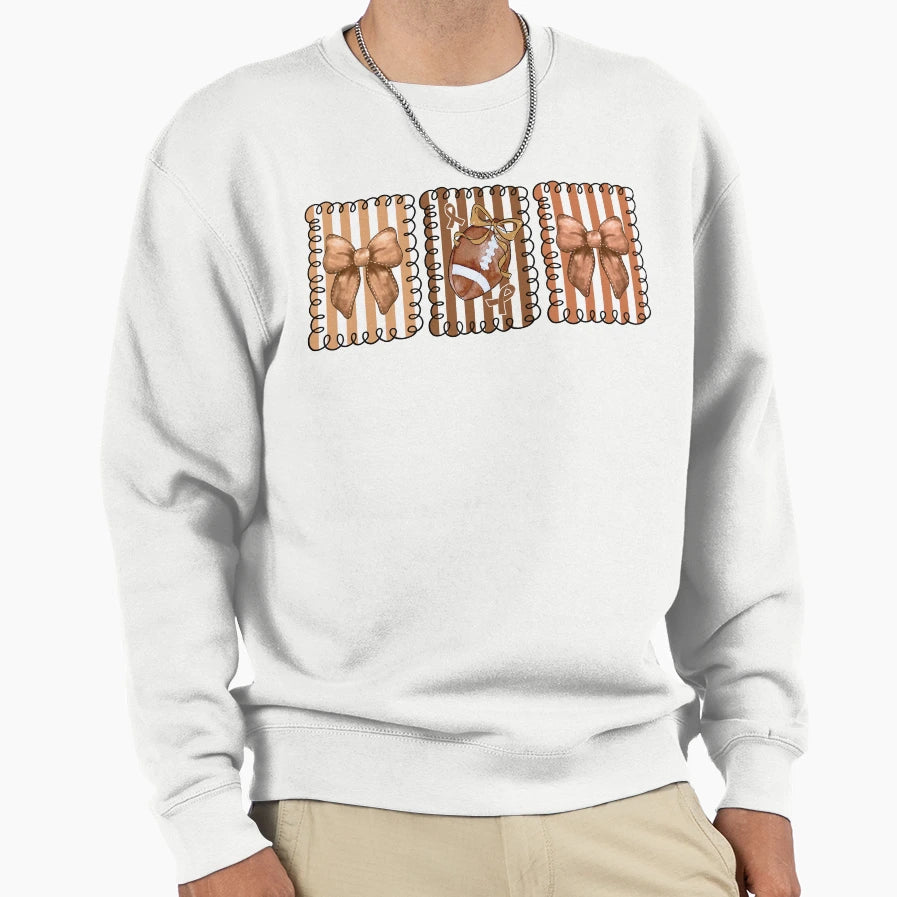 Football And Bows Awareness Ribbon Sweatshirt - Casual Everyday Wear Unisex - T-Shirt, Sweatshirt, Hoodie