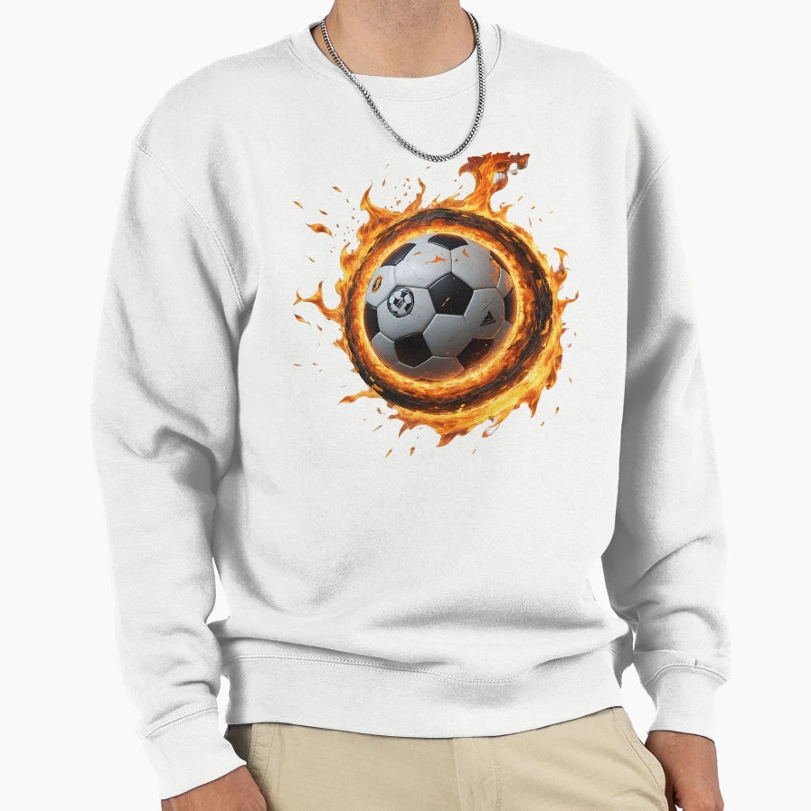 Competitive Spirit Football Ball Fire Sweatshirt - Trendy Graphic Unisex - T-Shirt, Sweatshirt, Hoodie