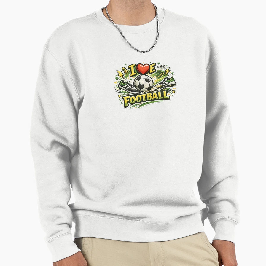 I Love Futball Sweatshirt - Custom Art Print Unisex - T-Shirt, Sweatshirt, Hoodie