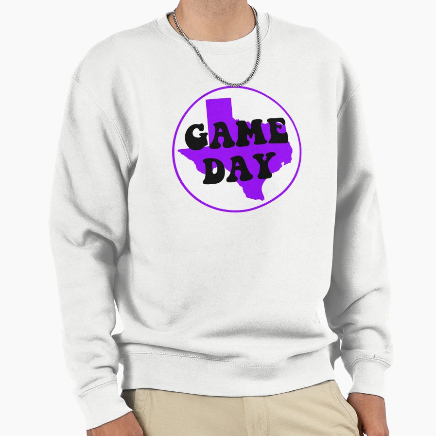 Purple Texas Game Day Sweatshirt - Casual Everyday Wear Men Women - T-Shirt, Sweatshirt, Hoodie