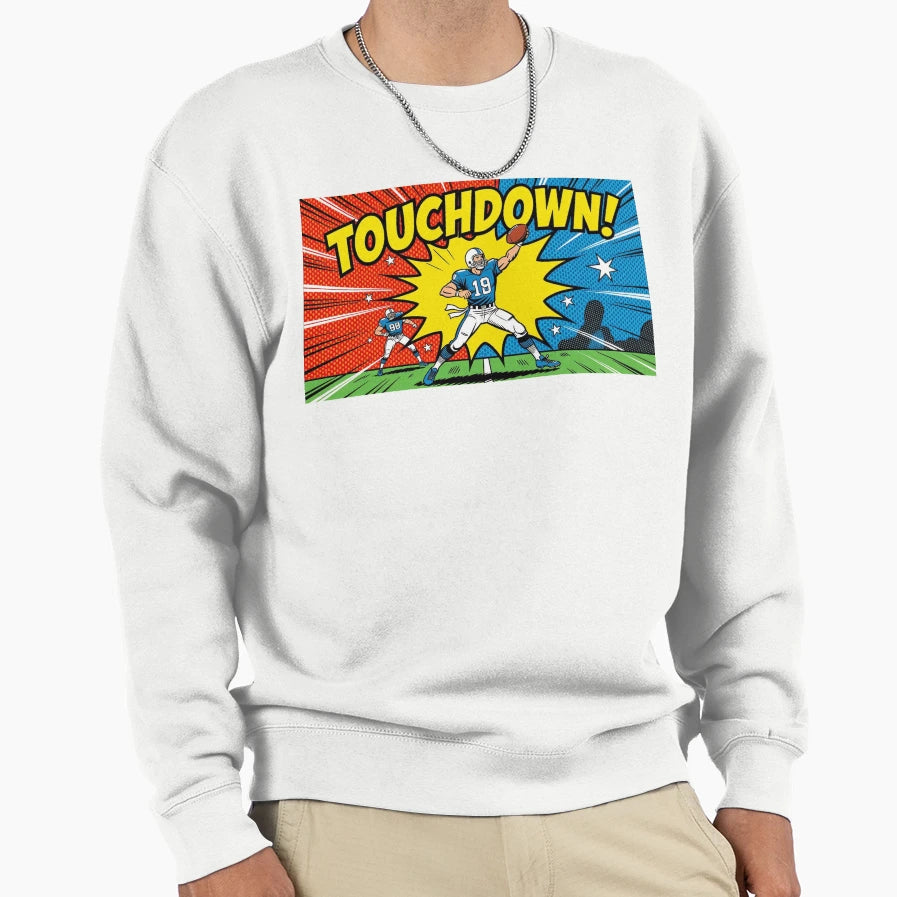Comic Book Football Sweatshirt - Minimalist Print Men Women - T-Shirt, Sweatshirt, Hoodie