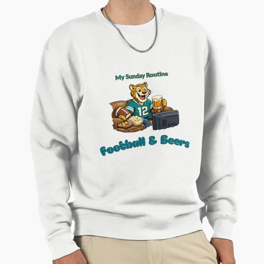 Jacksonville Jaguars Sunday Routine T-Shirt - Streetwear Style for Adults - T-Shirt, Sweatshirt, Hoodie