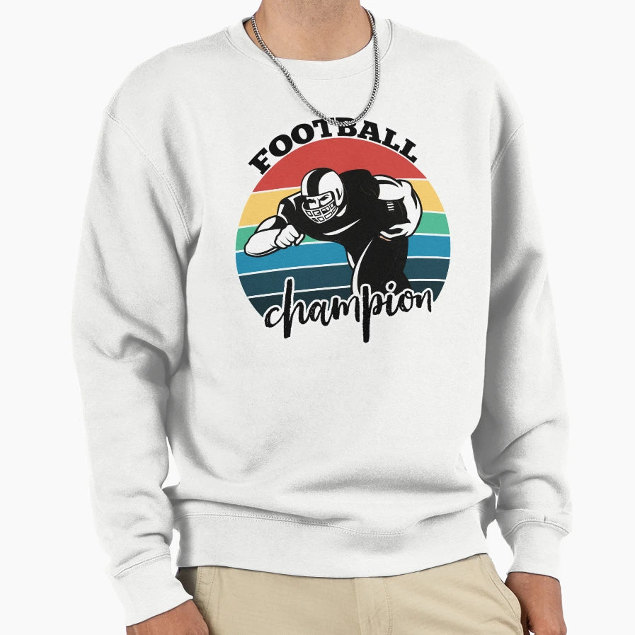 Football Game Champion Vibes Sweatshirt - Minimalist Print for Adults - T-Shirt, Sweatshirt, Hoodie