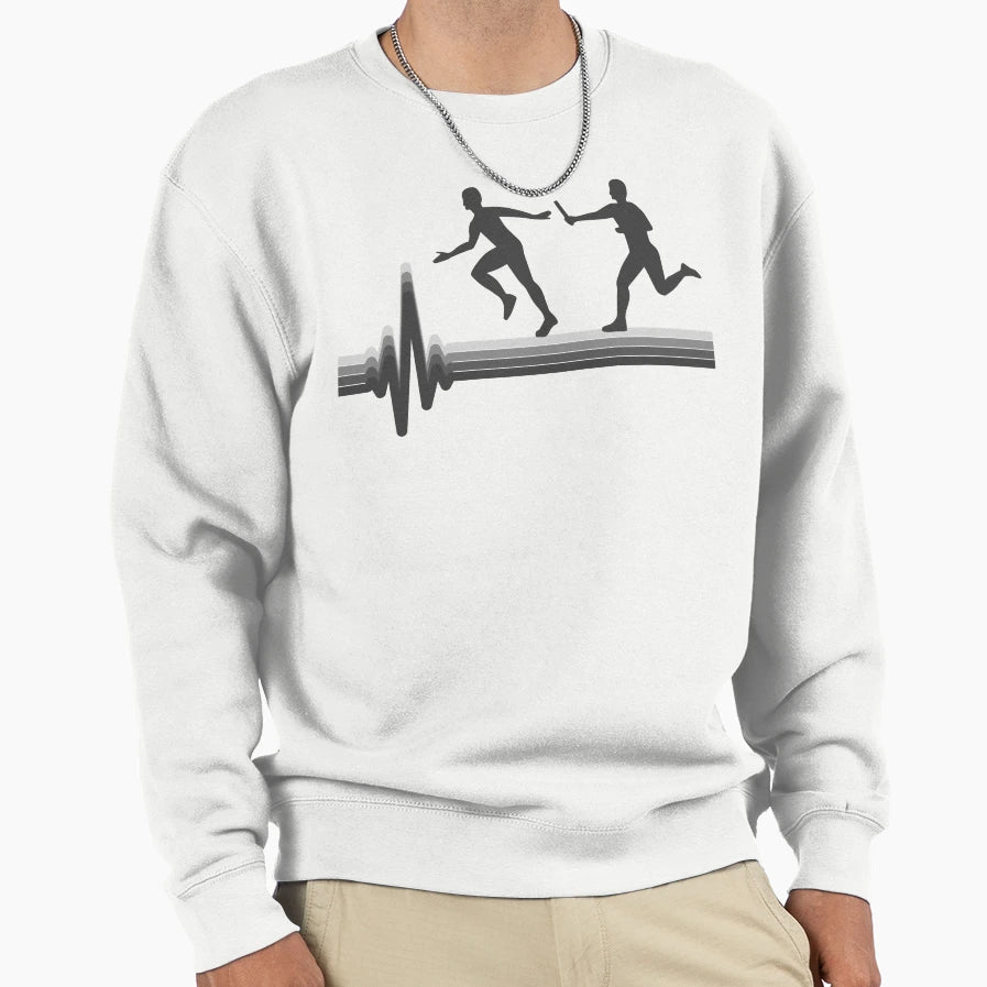 Relay Race Run Athlete Track Sweatshirt - Custom Art Print for Adults - T-Shirt, Sweatshirt, Hoodie