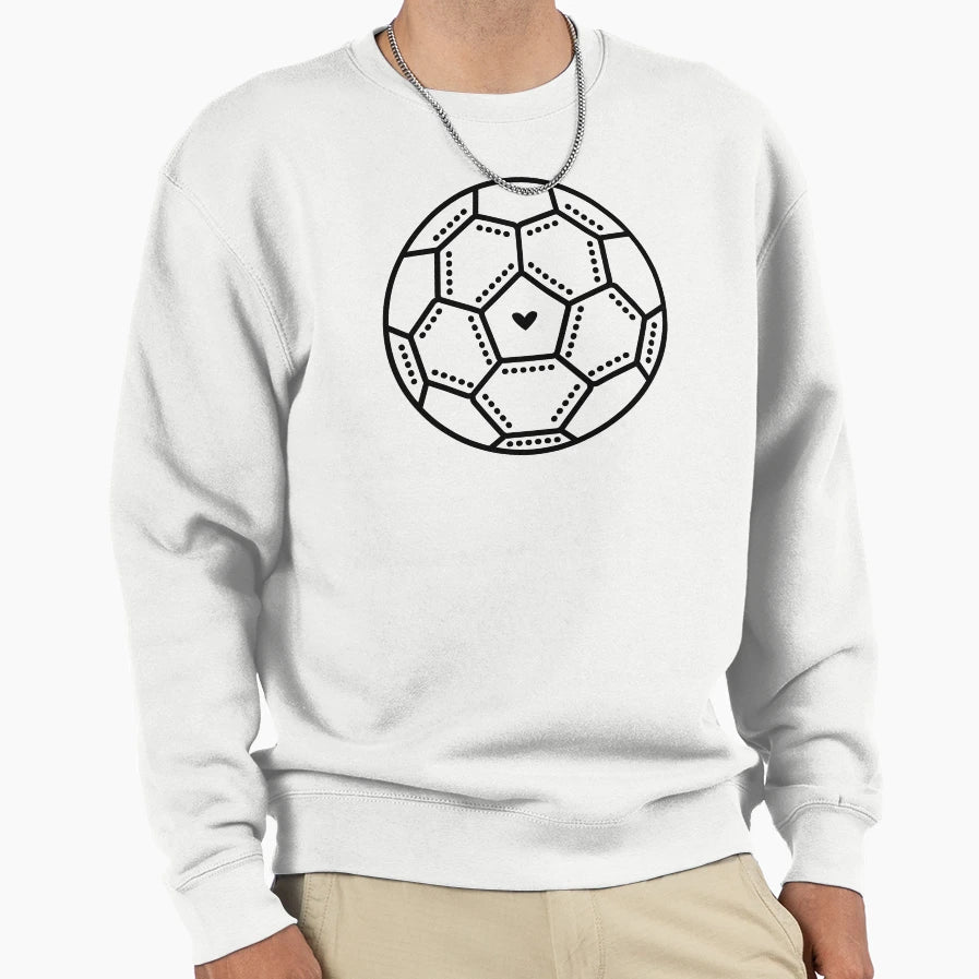 Black Line Football Ball Sweatshirt - Graphic Print for Adults - T-Shirt, Sweatshirt, Hoodie