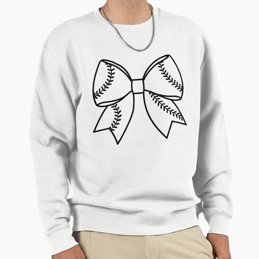 Black Bow Elegant Minimal Ribbon Sweatshirt - Fun Novelty Design Unisex - T-Shirt, Sweatshirt, Hoodie