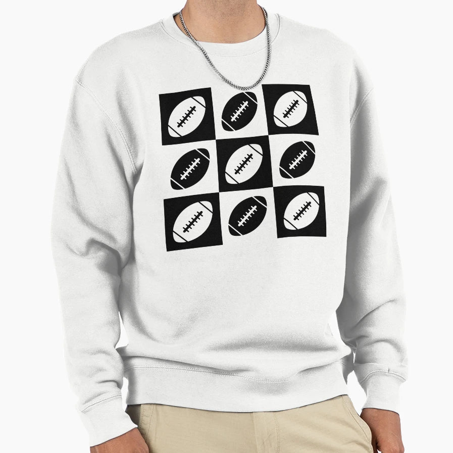 Groovy Checkerboard Football T-Shirt - Aesthetic Graphic Men Women - T-Shirt, Sweatshirt, Hoodie