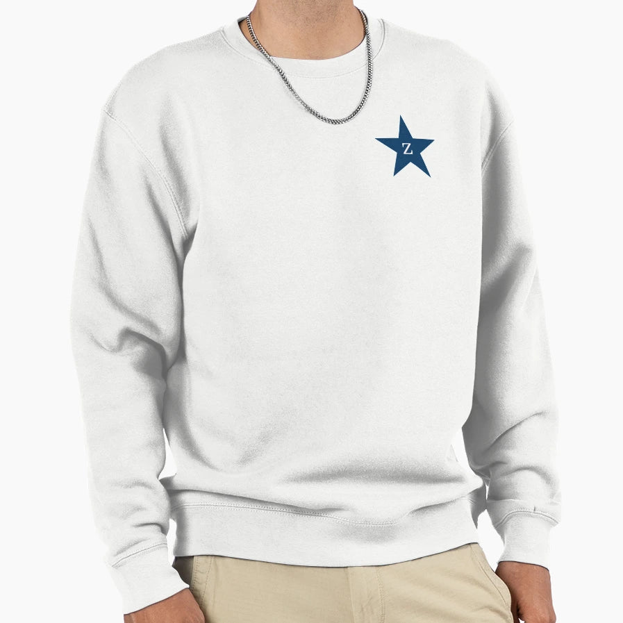 Star Initial Monogram Z Navy Sweatshirt - Casual Everyday Wear Men Women - T-Shirt, Sweatshirt, Hoodie