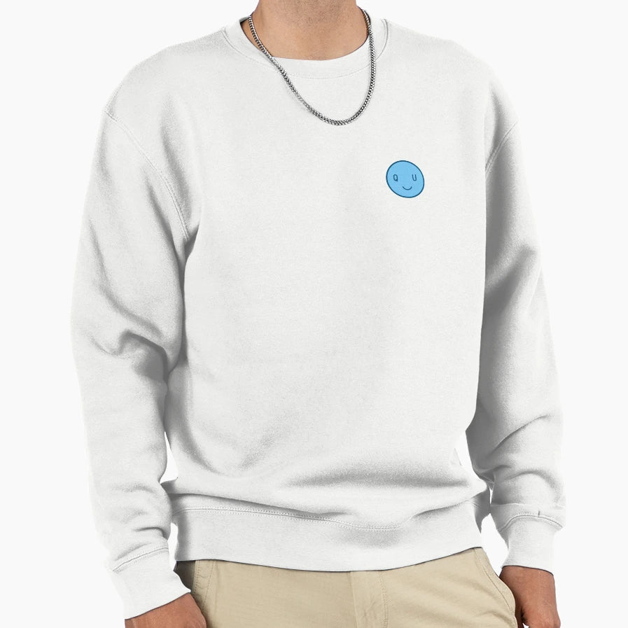 Qu Smiley Sweatshirt - Minimalist Print for Adults - T-Shirt, Sweatshirt, Hoodie