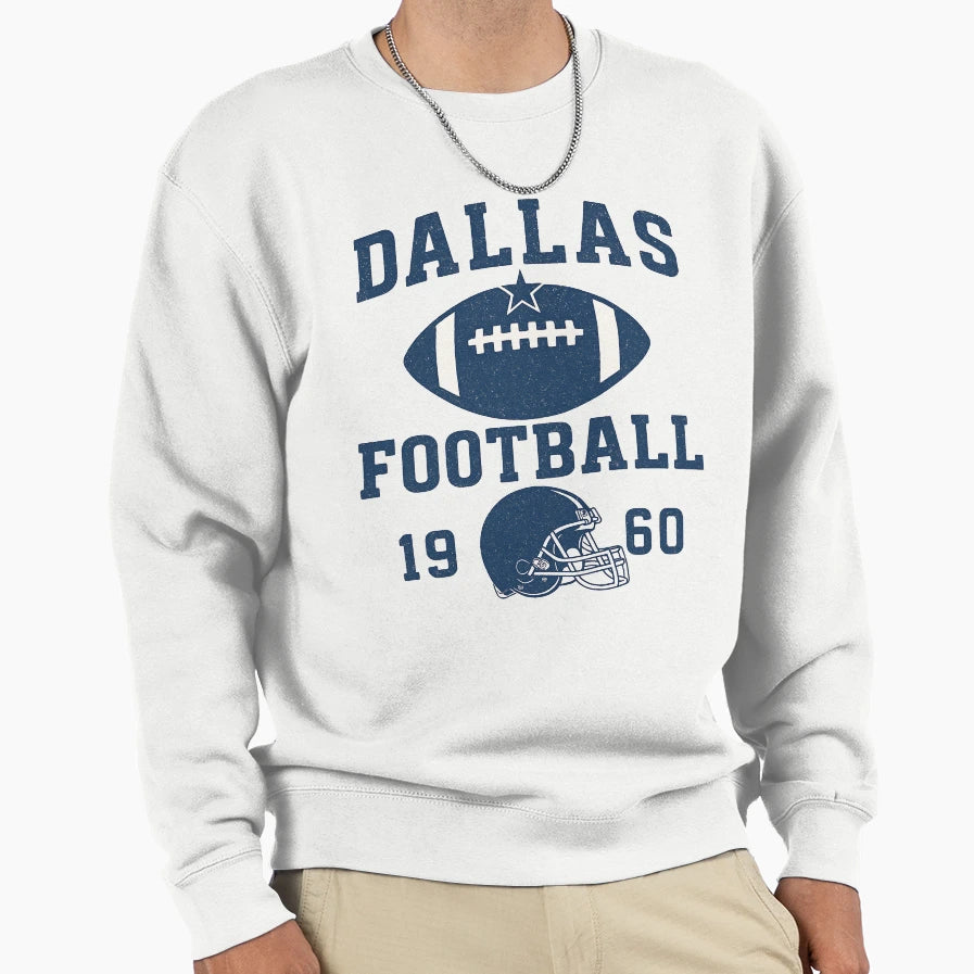Dallas Football 1960 Helmet Sweatshirt - Casual Everyday Wear for Adults - T-Shirt, Sweatshirt, Hoodie