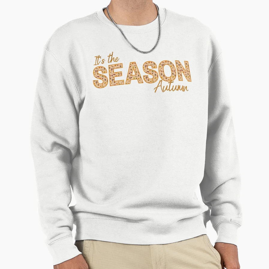 Its Season Autumn Fall Leaves T-Shirt - Graphic Print Unisex - T-Shirt, Sweatshirt, Hoodie