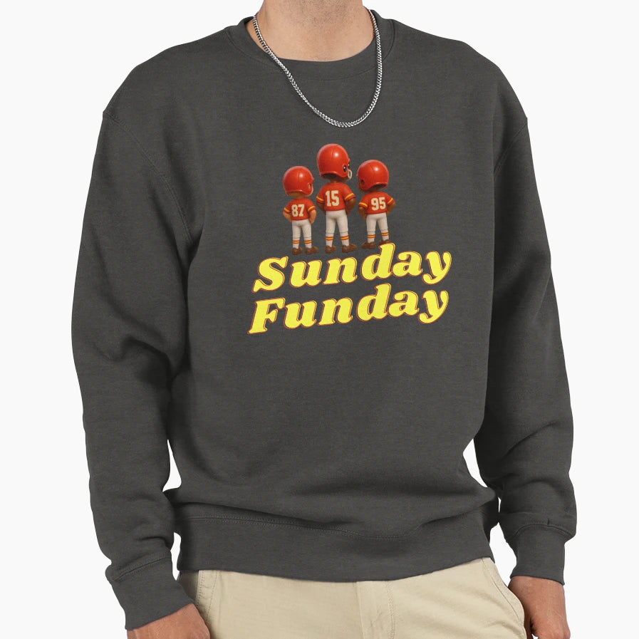 Sunday Funday Kansas City Chiefs Sweatshirt - Trendy Graphic for Adults - T-Shirt, Sweatshirt, Hoodie