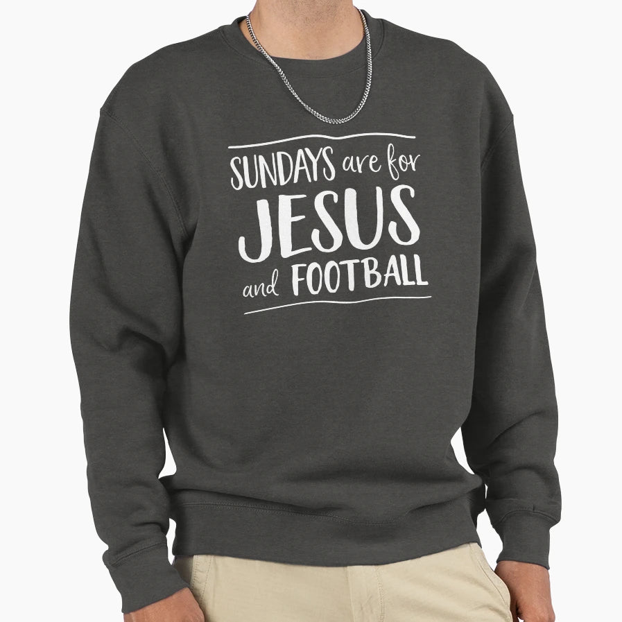 Sundays Are Jesus And Football Sweatshirt - Unique Graphic Men Women - T-Shirt, Sweatshirt, Hoodie