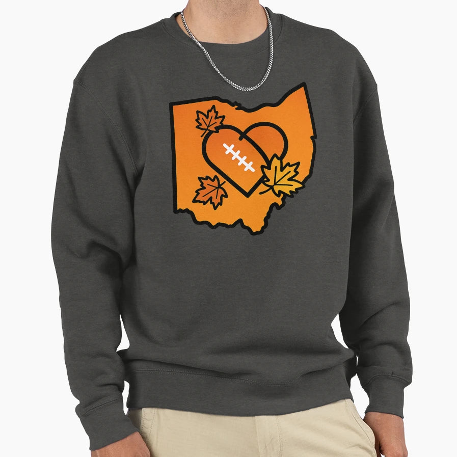 Fall Football Ohio Love Sweatshirt - Unique Graphic Unisex - T-Shirt, Sweatshirt, Hoodie