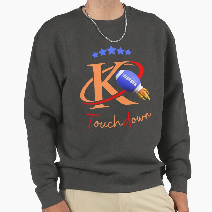 Kc Touchdown Sweatshirt - Minimalist Print for Adults - T-Shirt, Sweatshirt, Hoodie