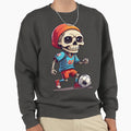 Cartoon Skull Playing Soccer Sweatshirt - Novelty Apparel Men Women - T-Shirt, Sweatshirt, Hoodie