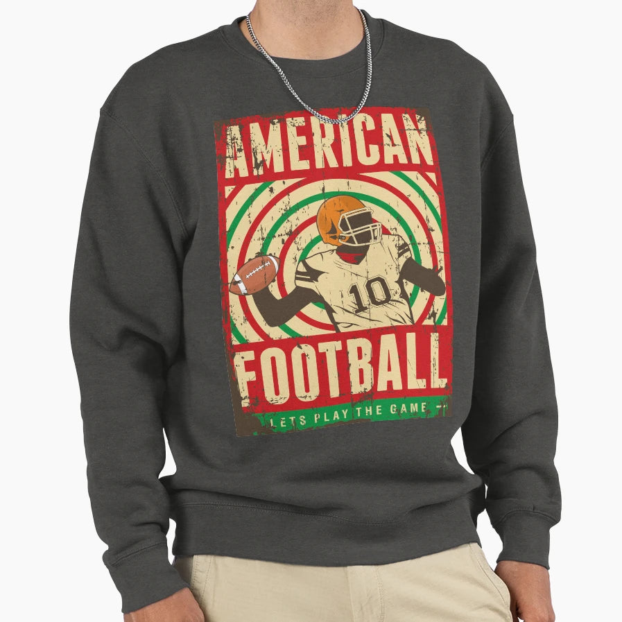 American Football Player Sweatshirt - Minimalist Print for Adults - T-Shirt, Sweatshirt, Hoodie