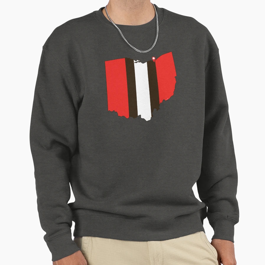 Cleveland Football Sweatshirt - Graphic Print Unisex - T-Shirt, Sweatshirt, Hoodie