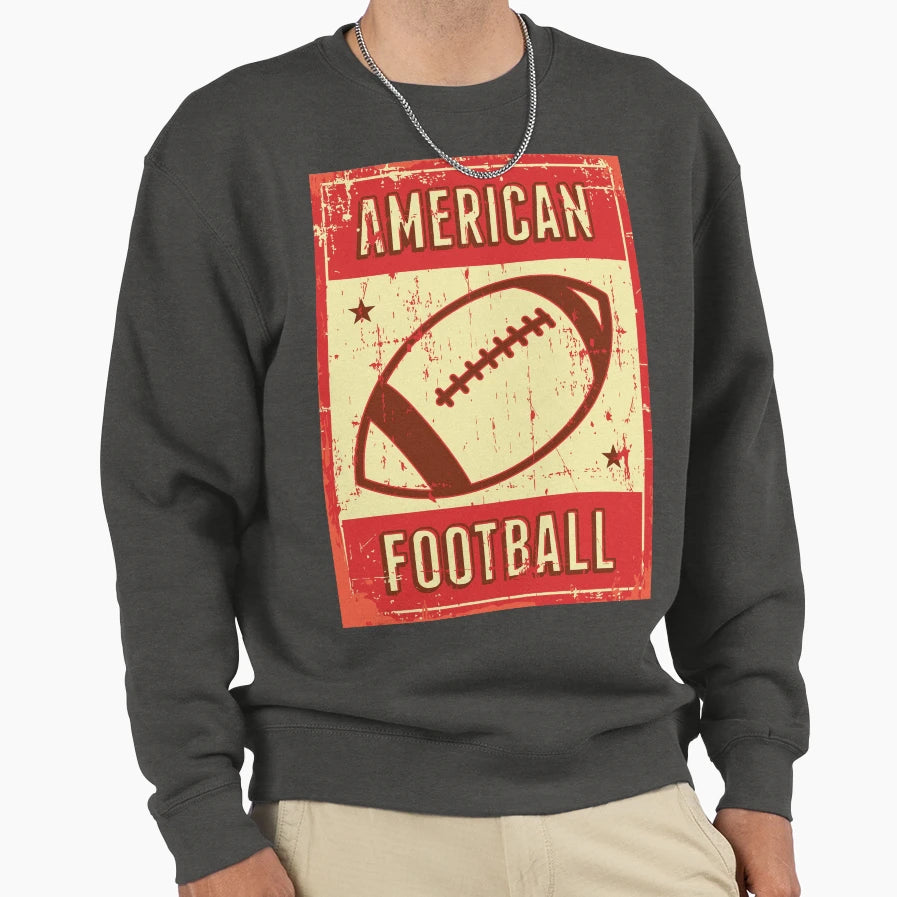 American Football Ball Sweatshirt - Graphic Print for Adults - T-Shirt, Sweatshirt, Hoodie