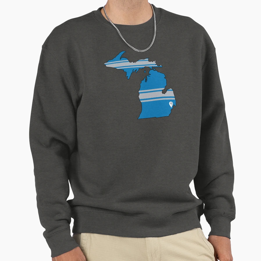 Detroit Football Sweatshirt - Novelty Apparel for Adults - T-Shirt, Sweatshirt, Hoodie