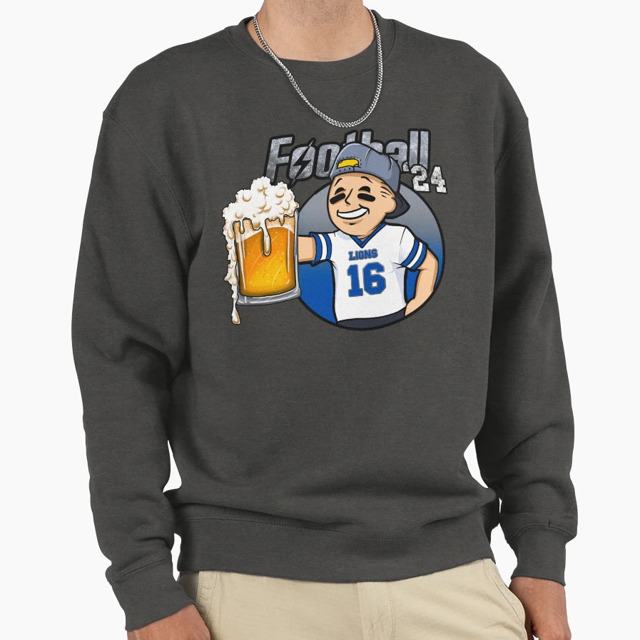 Detroit Beer And Football Sweatshirt - Graphic Print Men Women - T-Shirt, Sweatshirt, Hoodie