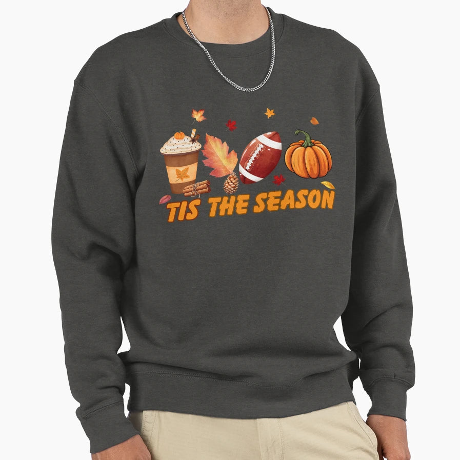 Tis Season Cozy Fall Coffee Sweatshirt - Aesthetic Graphic for Adults - T-Shirt, Sweatshirt, Hoodie