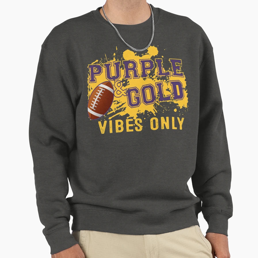 Purple Gold Game Day High Sweatshirt - Fun Novelty Design for Adults - T-Shirt, Sweatshirt, Hoodie