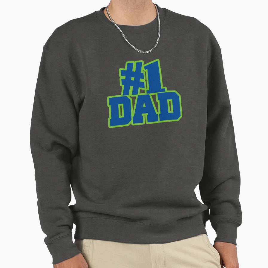 Number 1 Dad Fathers Day Sweatshirt - Minimalist Print Men Women - T-Shirt, Sweatshirt, Hoodie