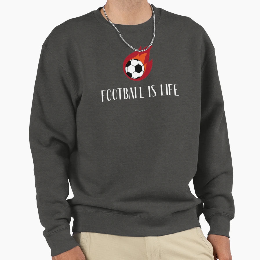 Football Is Life Sweatshirt - Minimalist Print Unisex - T-Shirt, Sweatshirt, Hoodie