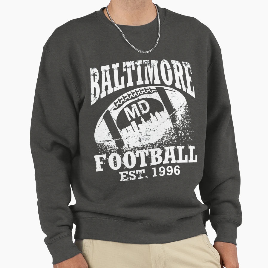 Baltimore Football Sweatshirt - Trendy Graphic for Adults - T-Shirt, Sweatshirt, Hoodie