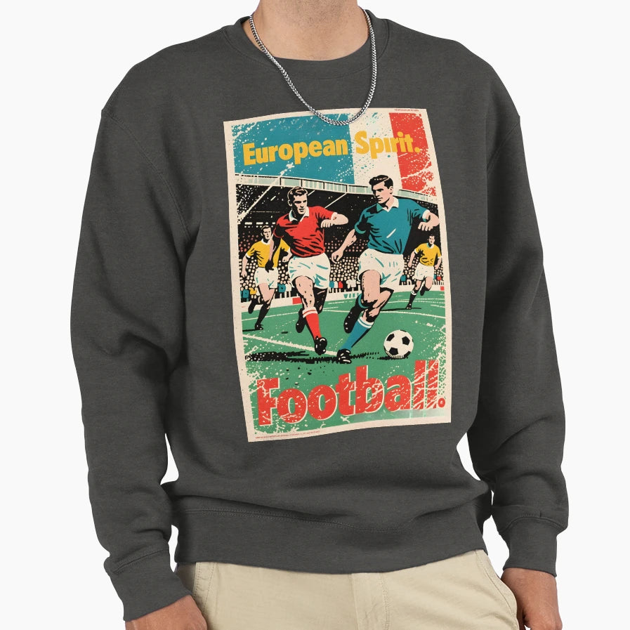 European Spirit Football Rivalry Sweatshirt - Minimalist Print for Adults - T-Shirt, Sweatshirt, Hoodie