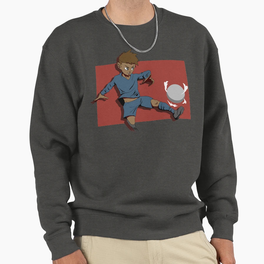 Footballer Action Sweatshirt - Aesthetic Graphic Men Women - T-Shirt, Sweatshirt, Hoodie